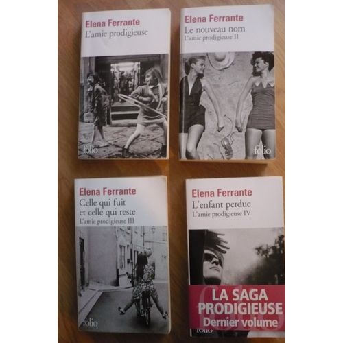 L Amie Prodigieuse De Elena Ferrante- Lot: Tome 1, 2, 3, 4 - Éditions Gallimard / Folio