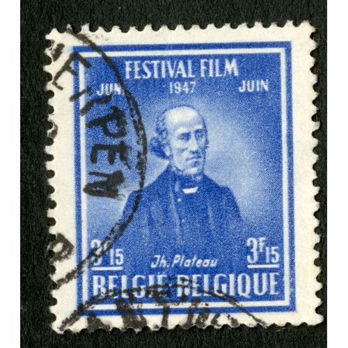 Timbre Oblitéré Belgie, Belgique, Festival Film 1947 Juin , 3f15, Jh.Plateau,