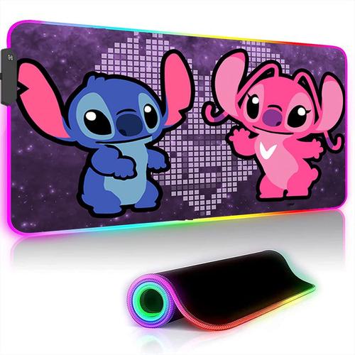 kawaii Pink Stitch - tapis de souris de jeu RGB LED Xxl