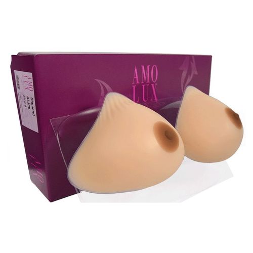 Faux Seins Amolux Prothèses Mammaires Silicone Auto Adhésives + Tétons Amovibles Taille 4