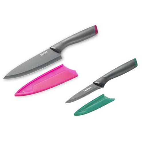 Couteaux De Cuisine Tefal Fresh Kitchen Set 2 Pièces : Couteau Chef 15cm & Couteau Éplucheur 9 Cm - K122s205