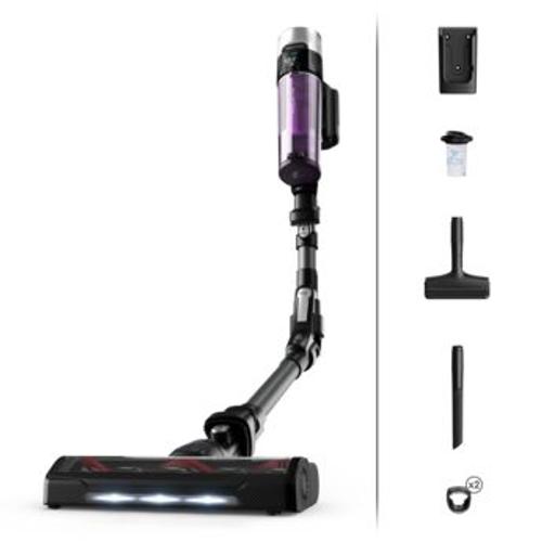 Rowenta X-Force Flex 9.60 Allergy RH2038WO - Aspirateur - balai/à main (2-en-1) - sans sac - sans fil - Noir/violet chargeur inclus