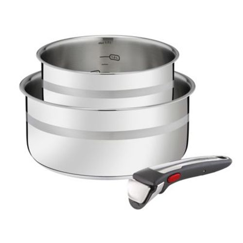Poêles Et Casseroles À Poignée Amovible Inox Jamie Oliver Jamie Oliver Ingenio Batterie De Faitouts (16/18 Cm + Poignée) - L977s344