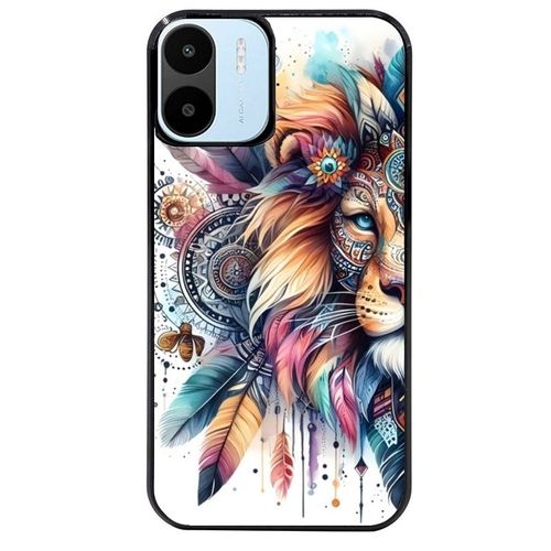 Coque Noire Pour Redmi A1 Et A2 Lion Et Plume