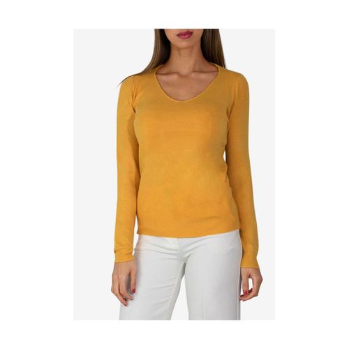 Pull Col V Jaune Femme