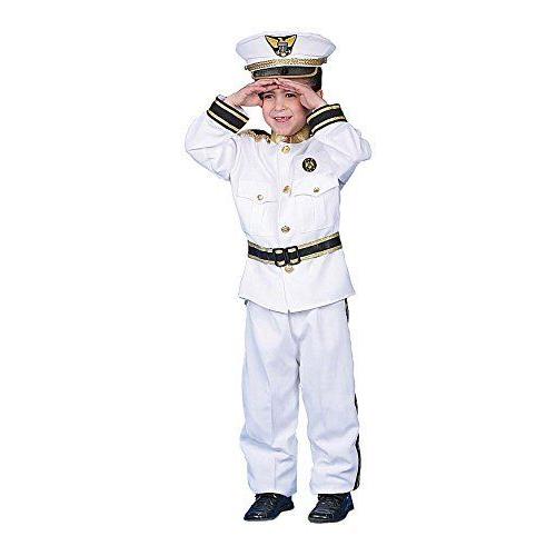Dress Up America - 229-T - Costume D'amiral Deluxe - Enfant4 Ans - Taille 92-99cm - Blanc