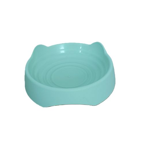 Gamelle Vert Pale Tete De Chat. Pour Chat Ou Petit Chien. 15 X 3 Cm.