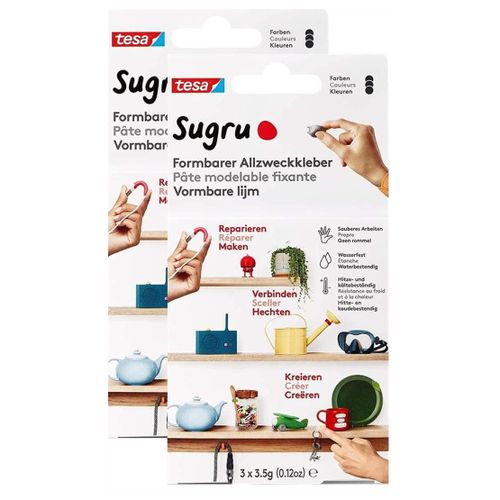 tesa Lot de 2 Pâtes Fixante Polyvalente à Modeler Sugru 3 x 3.5 g Noir