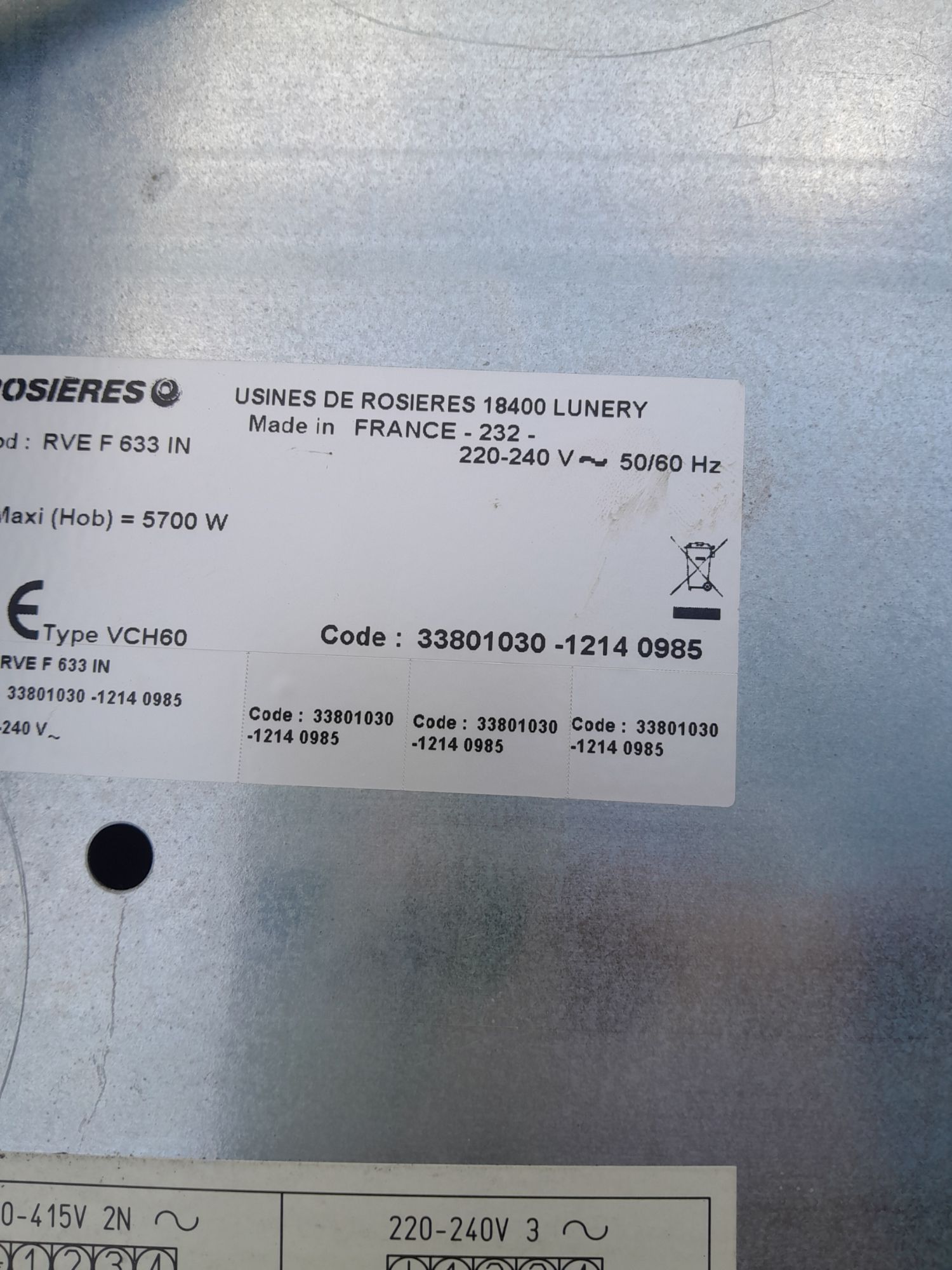 Plaque de cuisson Vitroceramique