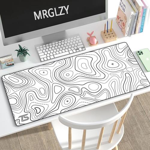 Tapis de souris 900x400 Kawaii pour ordinateur de bureau, noir