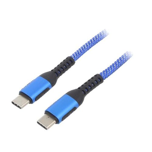 Cable USB 2.0 USB C prise male des deux cotes 1.8m - Bleu