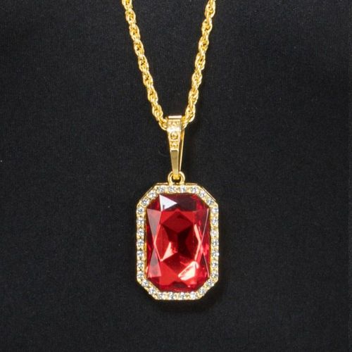 Collier Chaîne Pendentif Rubis Vampire Adulte