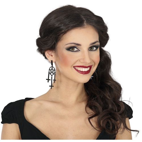 Paire Boucles D'oreilles Croix Pentacle Femme
