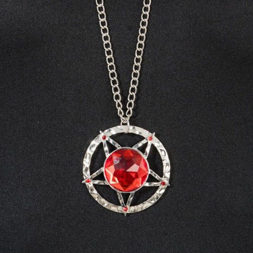 Collier Chaîne Pendentif Étoile Satan Rubis Adulte