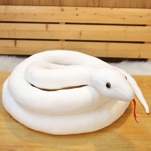 Jouet En Peluche Python Poupée Serpent En Peluche Cadeaux Enfants Garçon (Blanc, 160 Cm)