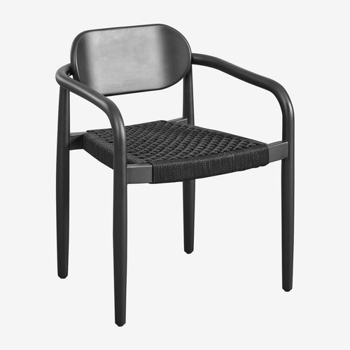 Pack De 2 Chaises De Salle À Manger Avec Accoudoirs En Bois Vintage Naele Noir