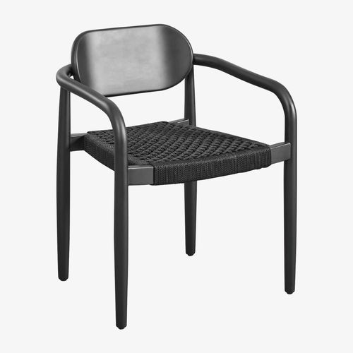 Pack De 4 Chaises De Salle À Manger Avec Accoudoirs En Bois Vintage Naele Noir