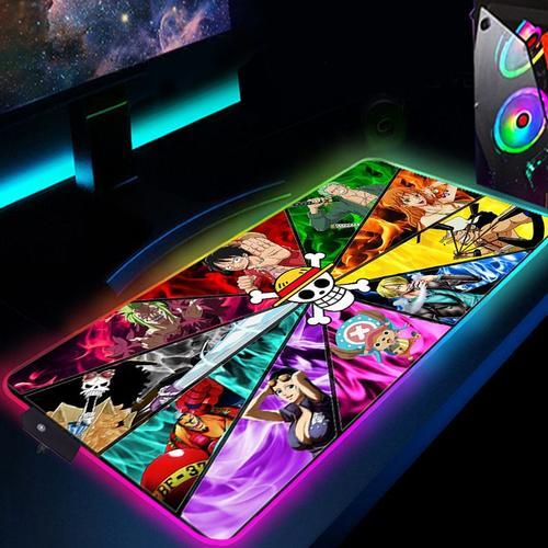 Tapis de souris RGB One Piece Anime Gaming tapis de souris Gamer