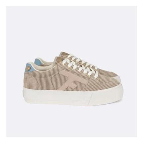 Faguo Tennis Cuir Walnut Platform Beige