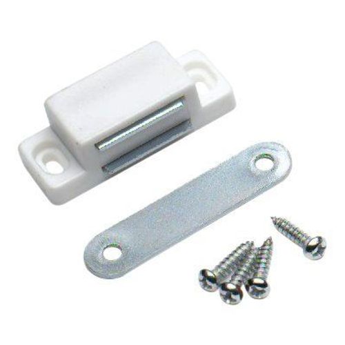 Bulk Hardware Lot de 4 petits loqueteaux magnétiques Blanc Charge 1,75 kg