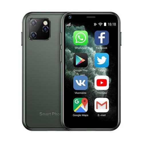 Soyes-teléfono inteligente XS11 Mini, Android 6,0, con cristal 3D, Delgado, bonito, Google Play Store, cámara HD, Sim Dual, Quad Core couleur:Verde, mesures:CHINA
