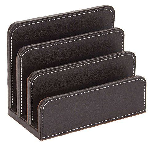 Osco Faux Leather Letter Holder - Brown