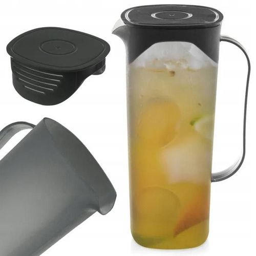 Pichet À Boisson En Plastique Pearl 1,8 L Noir Avec Couvercle