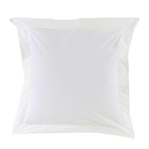 Essix Home Collection Taie D'oreiller Percale 80 Fils Blanc 65 X 65 Cm