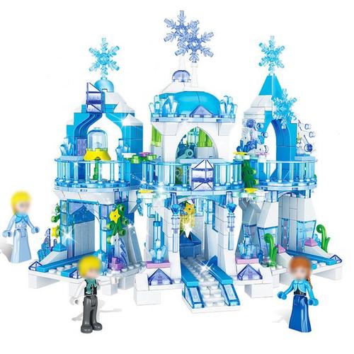 Jouets Pour Filles Château De Neige Et De Glace Briques De Construction Maison Reines Amis Assemblage Cadeau De Noël Pour Enfants