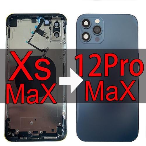 6.5 Pouces Couvercle De La Batterie Pour Iphone Xs Max Logement Comme 12promax Châssis Arrière Convertir À 11promax Backshell Avec Flash Gratuit Et Étui