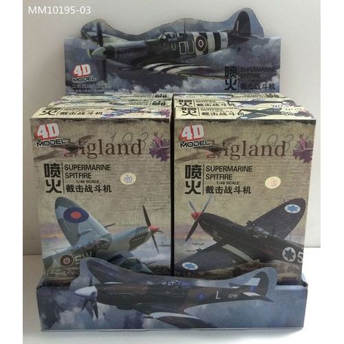 Jouet De Simulation D'avion Militaire Britannique Spitfire Volly Fighter 4d Ensemble De 6 Pièces De La Seconde Guerre Mondiale 1/48
