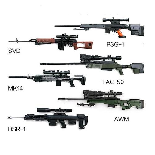 Ensemble D'arme À Assembler Pour Fusil De Sniper Jouet De Collection Figurine De 12 Pouces 1/6 Revêtue Svdpsg-1 Mk14 Dsr-1 Tac-50 6 Pièces/Ensemble