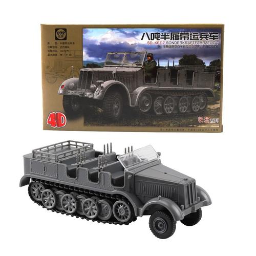 1:72 Half-Track Maquette Véhicule Militaire En Plastique Assemblé Tracteur Voiture 4d Modèle Jouet