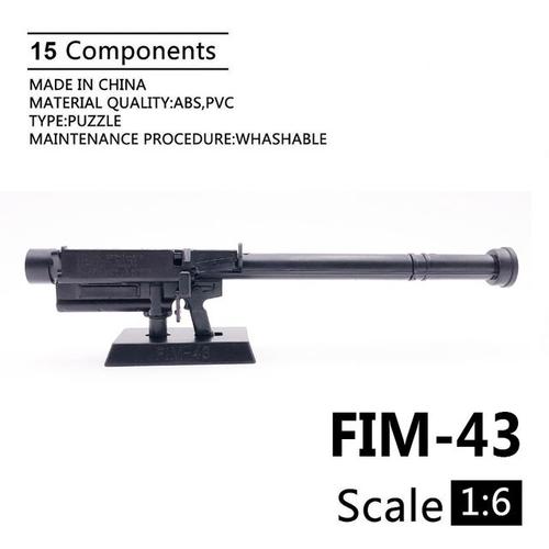 Accessoires De Modèle Militaire En Plastique Noir 1:6 Fim-43 Mode De Pistolet De Missile Anti-Avion Pour Collection D'exposition De Figurines 12 Pouces