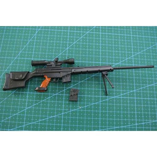 Fusil De Sniper 1:6 Psg-1 En Plastique Enduit Noir Modèle Militaire Accessoires Pour Affichage Et Collection De Figurines De 12 Pouces 1/6