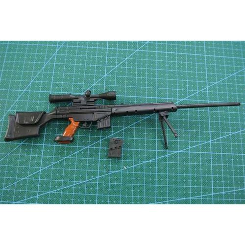 Fusil De Sniper 1:6 Psg-1 En Plastique Enduit Noir Modèle Militaire Accessoires Pour Affichage Et Collection De Figurines De 12 Pouces 1/6