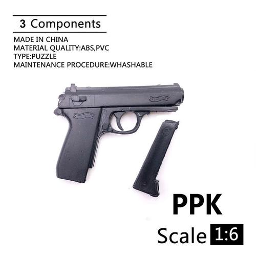 Modèle De Pistolet 1:6 Ppk 007 Pour Figurine D'action De 12 Pouces Accessoire D'arme De Soldat En Plastique Noir