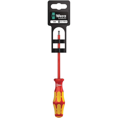 Wera Kraftform Plus Serie 100 Tournevis plat isolé VDE Lasertip 160 i, 05100002001