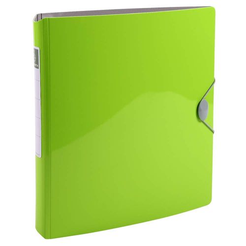 Exacompta Iderama 51874e Classeur Rigide En Polypro Alvéolé Vernis Fermeture Élastique 4 Anneaux De 3 Cm Dos De 5 Cm 32 X 27 Cm Vert Anis