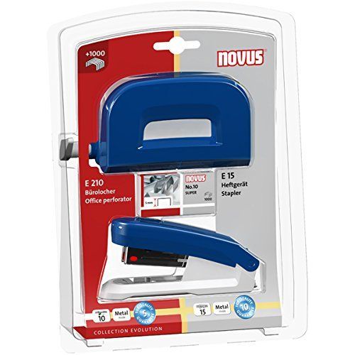 Novus Accessoires De Bureau Comprenant Twinset Novus E 15/E 210?Bleu-Pince Agrafeuse-Jaky Bébé-U.