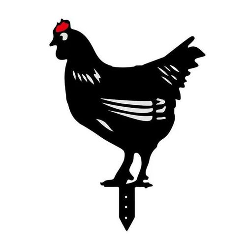 Coq piquets d'animaux en acrylique décoration de jardin de poulet Silhouette de cour artistique piquets de pelouse en métal décoration de cour de poule cadeau Statues de jardin