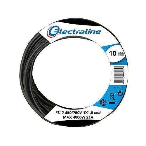 Electraline 13071 Câble unipolaire FS17, section 1 x 1.5 mm&sup2, noir, 10 m