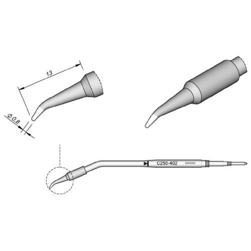 JBC C250402 à souder pour rond en aluminium 2 A