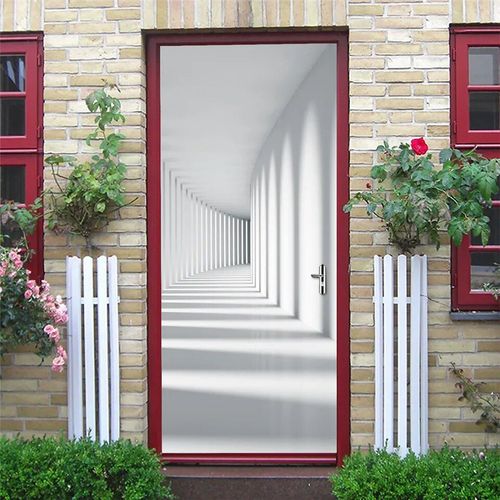 Autocollant de porte hexagonal en vinyle,vue visuelle 3D,papier peint peler et coller,affiche parfaite imperméable,décoration de la maison,Adesivo Porta