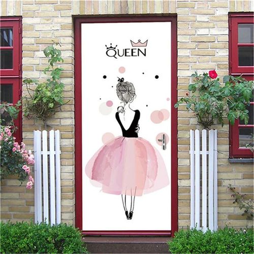 Autocollant de porte hexagonal en vinyle,vue visuelle 3D,papier peint peler et coller,affiche parfaite imperméable,décoration de la maison,Adesivo Porta