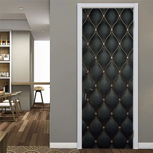 Autocollant de porte hexagonal en vinyle,vue visuelle 3D,papier peint peler et coller,affiche parfaite imperméable,décoration de la maison,Adesivo Porta