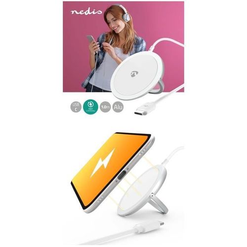 Chargeur Magnétique Sans Fil Rapide 15w Usb-C Avec Support Inclinable Pour Iphone 14/13/12/12 Pro Max Et Smartphones Compatible Qi