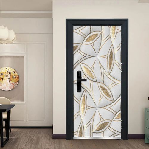 Autocollant de porte hexagonal en vinyle,vue visuelle 3D,papier peint peler et coller,affiche parfaite imperméable,décoration de la maison,Adesivo Porta