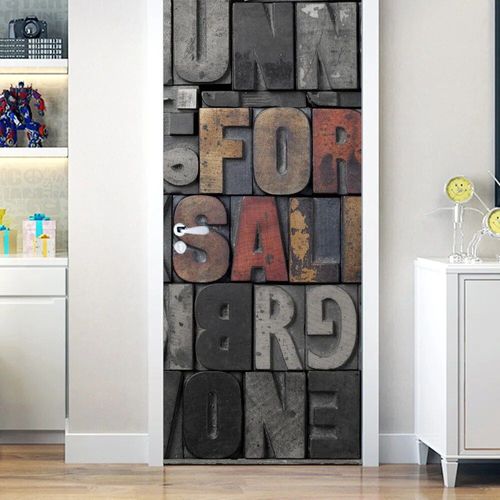 Autocollant de porte hexagonal en vinyle,vue visuelle 3D,papier peint peler et coller,affiche parfaite imperméable,décoration de la maison,Adesivo Porta