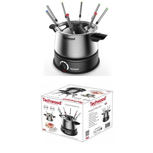 APPAREIL A FONDUE 8 PERSONNES INOX 1500W CAPACITE 1,4L anti-projections Thermostat réglable